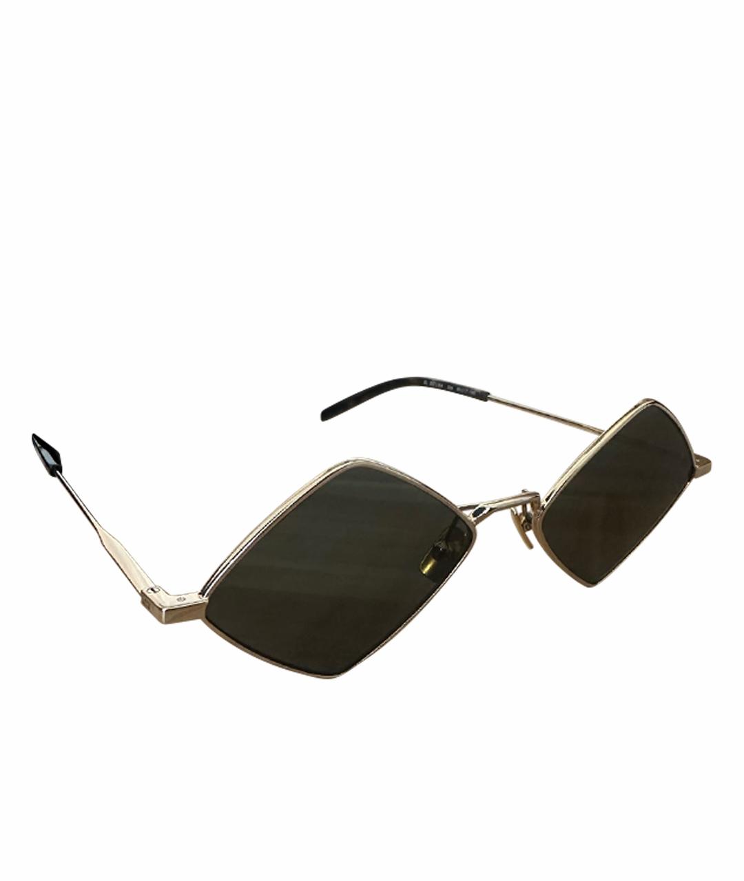 SAINT LAURENT Черные металлические солнцезащитные очки, фото 1