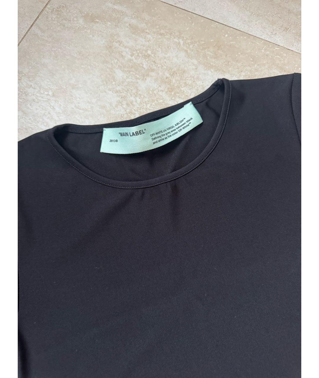 OFF-WHITE Черное вискозное повседневное платье, фото 5