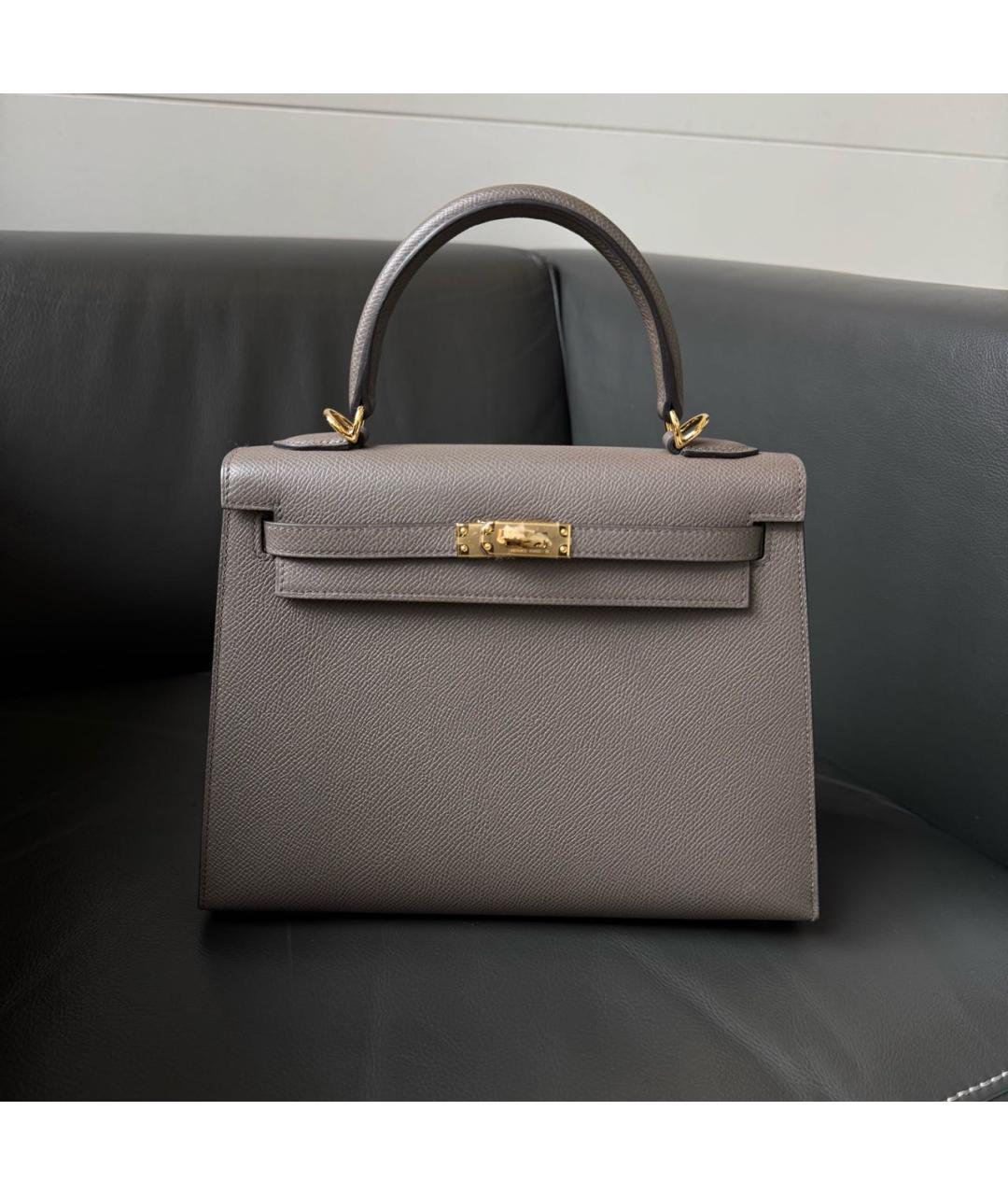 HERMES Коричневая кожаная сумка через плечо, фото 4