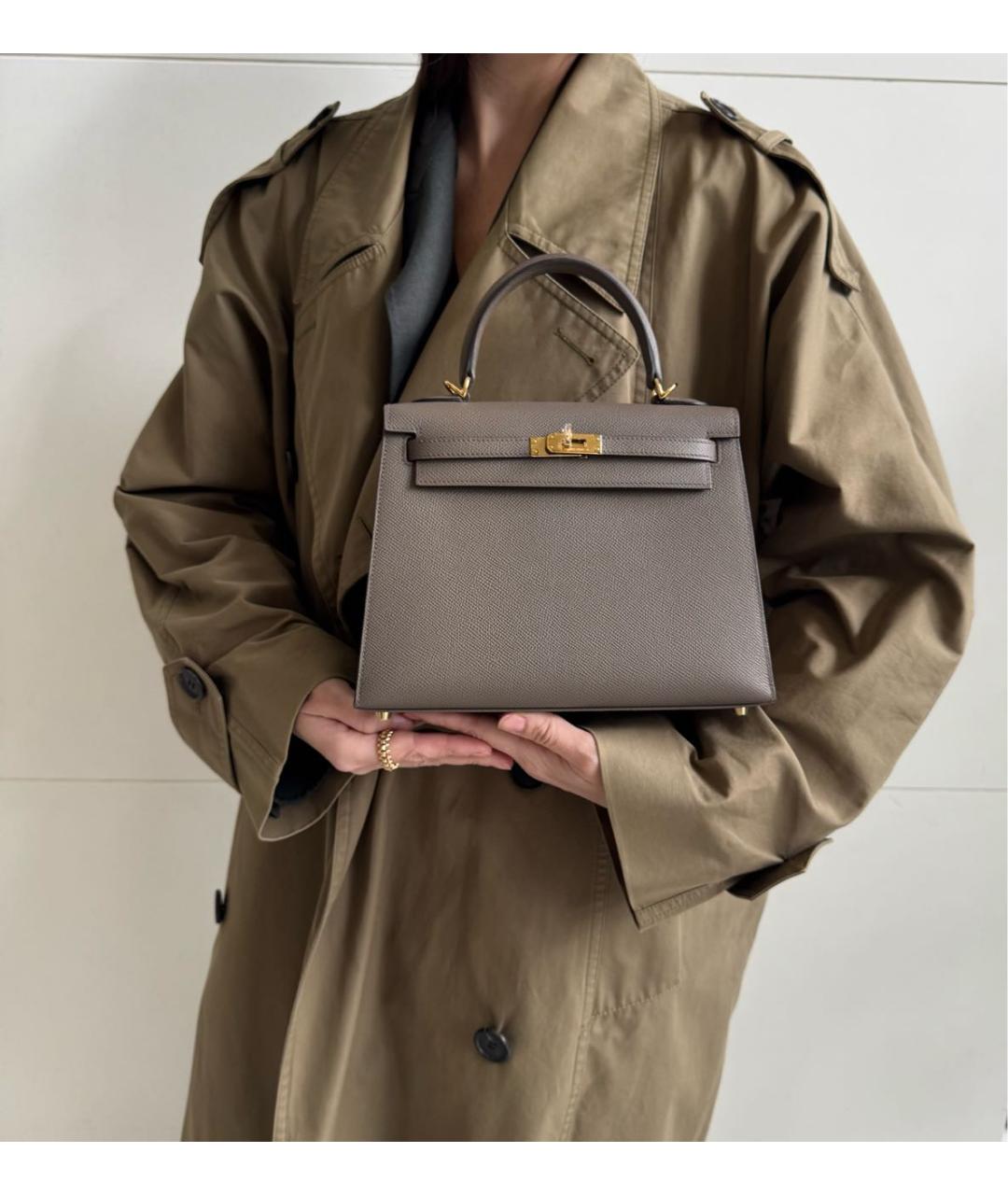 HERMES Коричневая кожаная сумка через плечо, фото 3