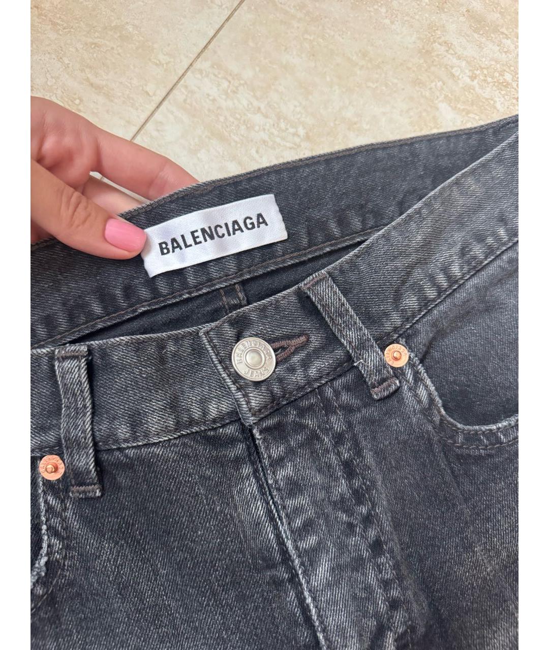 BALENCIAGA Серые хлопко-эластановые джинсы слим, фото 3
