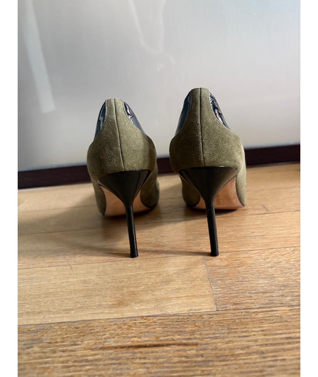 MANOLO BLAHNIK Зеленые замшевые туфли, фото 4