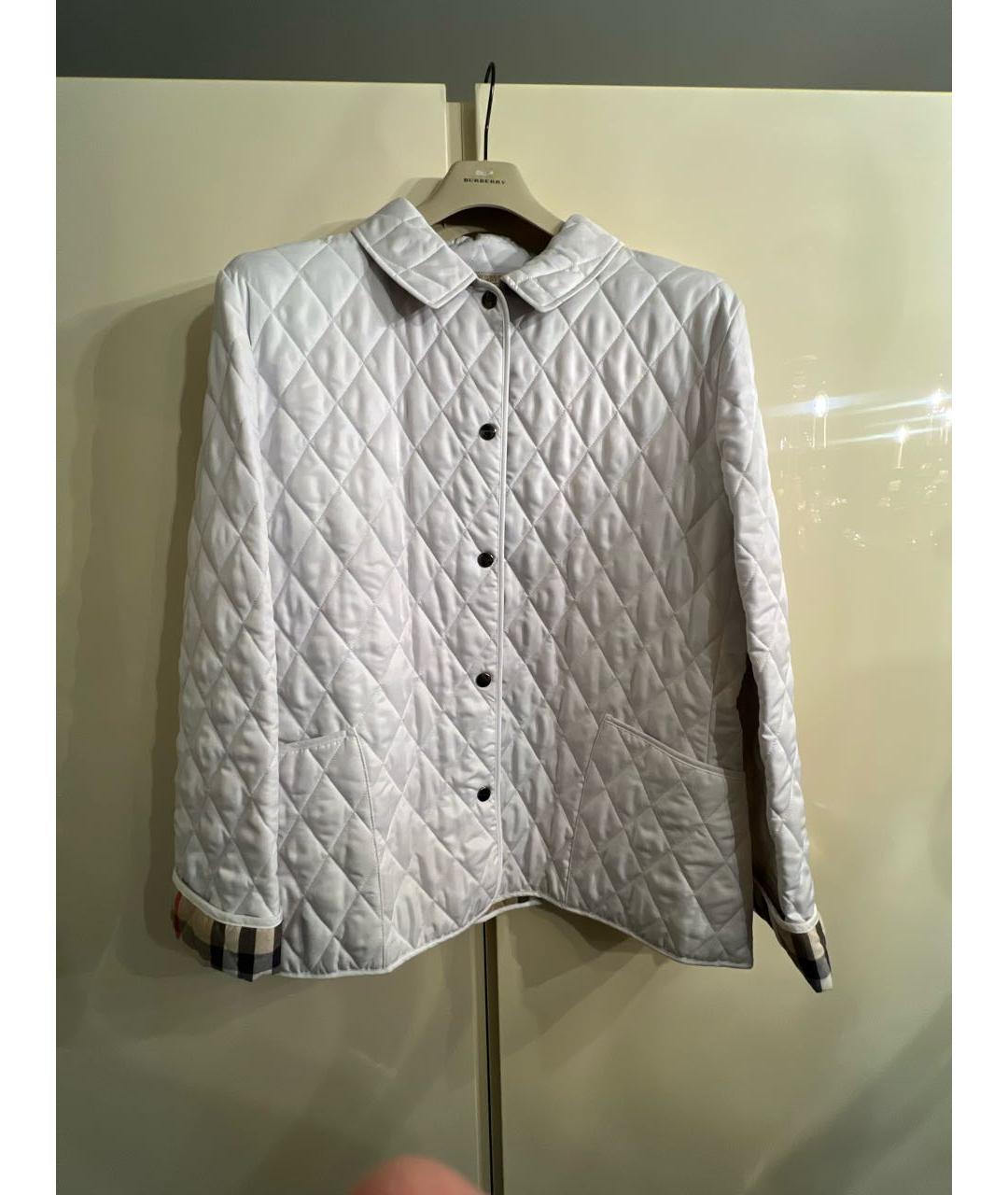 BURBERRY Белая полиэстеровая куртка, фото 5