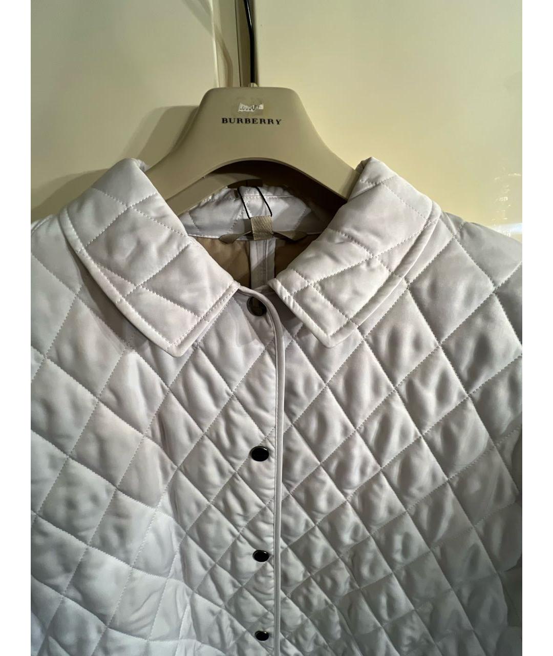 BURBERRY Белая полиэстеровая куртка, фото 4