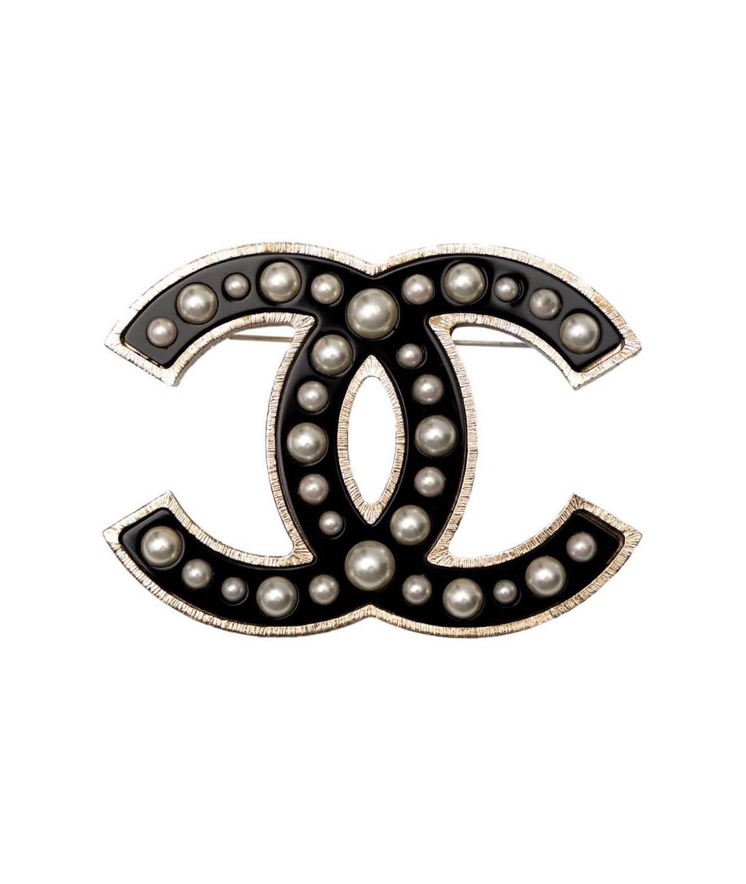 CHANEL Черная металлическая булавка / брошь, фото 5