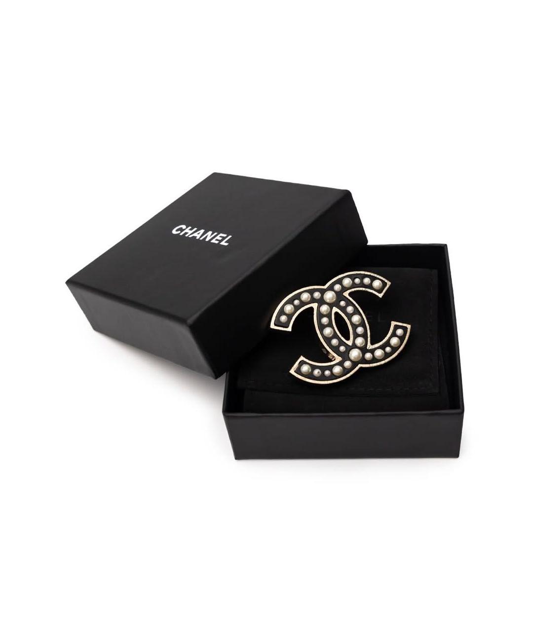 CHANEL Черная металлическая булавка / брошь, фото 4