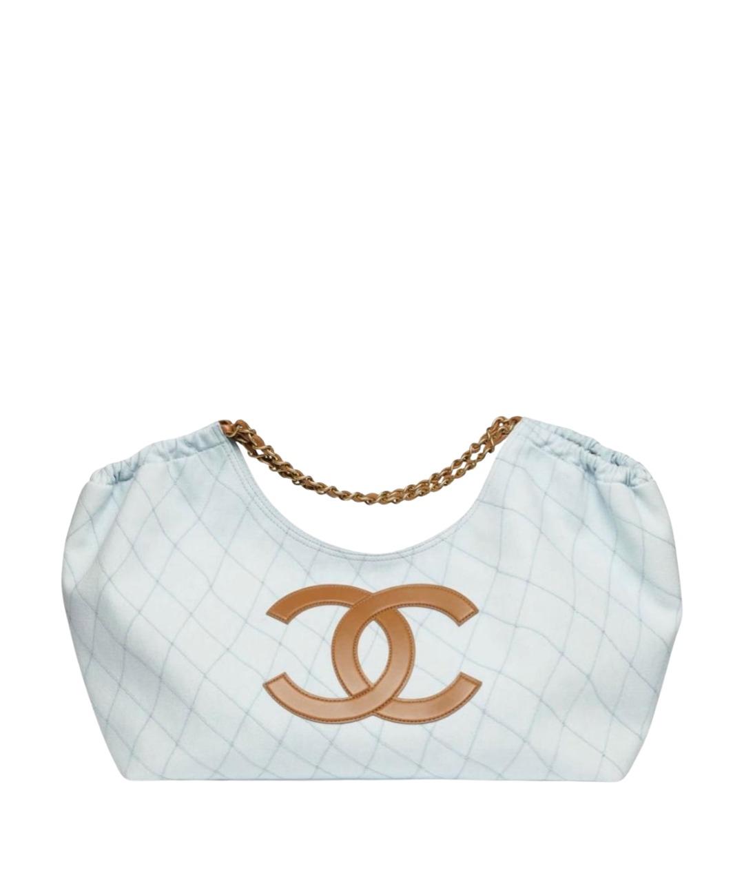 CHANEL Голубая деним сумка тоут, фото 1