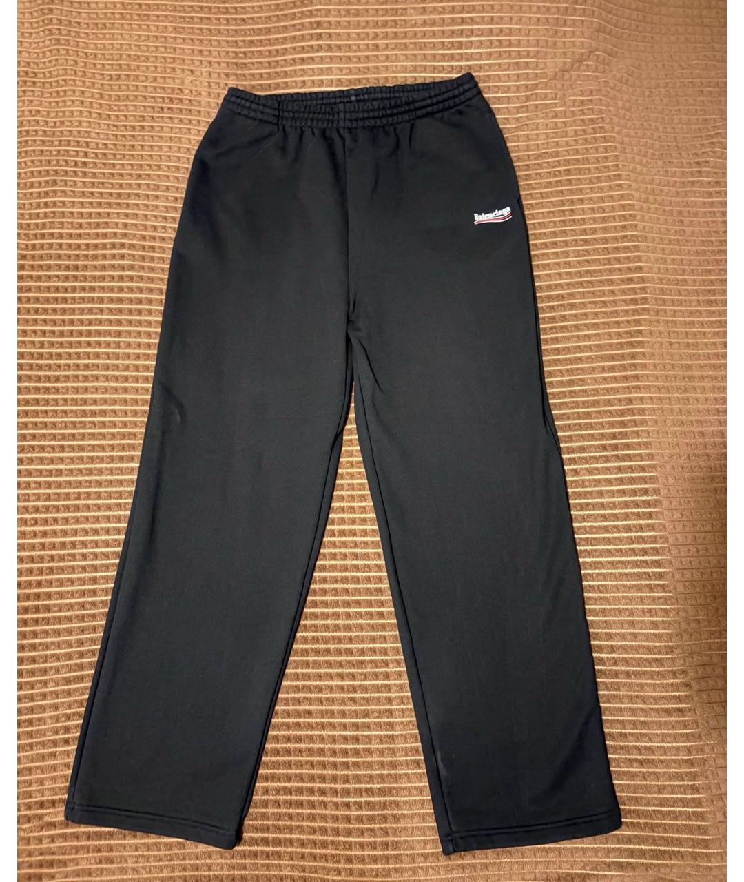 BALENCIAGA Черные хлопковые спортивные брюки и шорты, фото 4