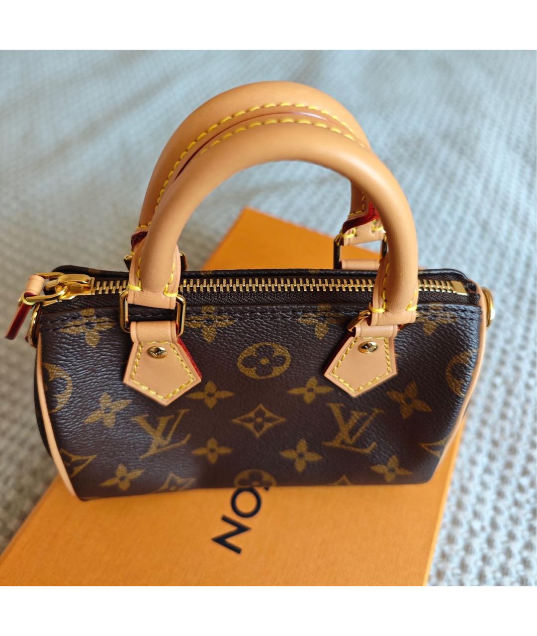 LOUIS VUITTON Коричневая кожаная сумка через плечо, фото 5