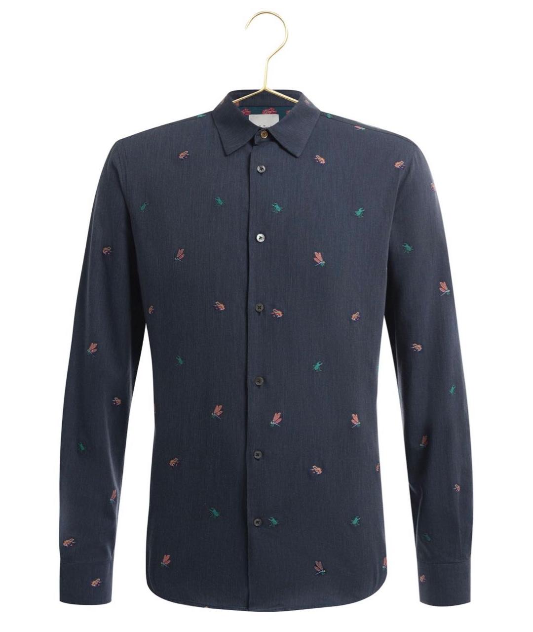 PAUL SMITH Синяя хлопковая кэжуал рубашка, фото 4