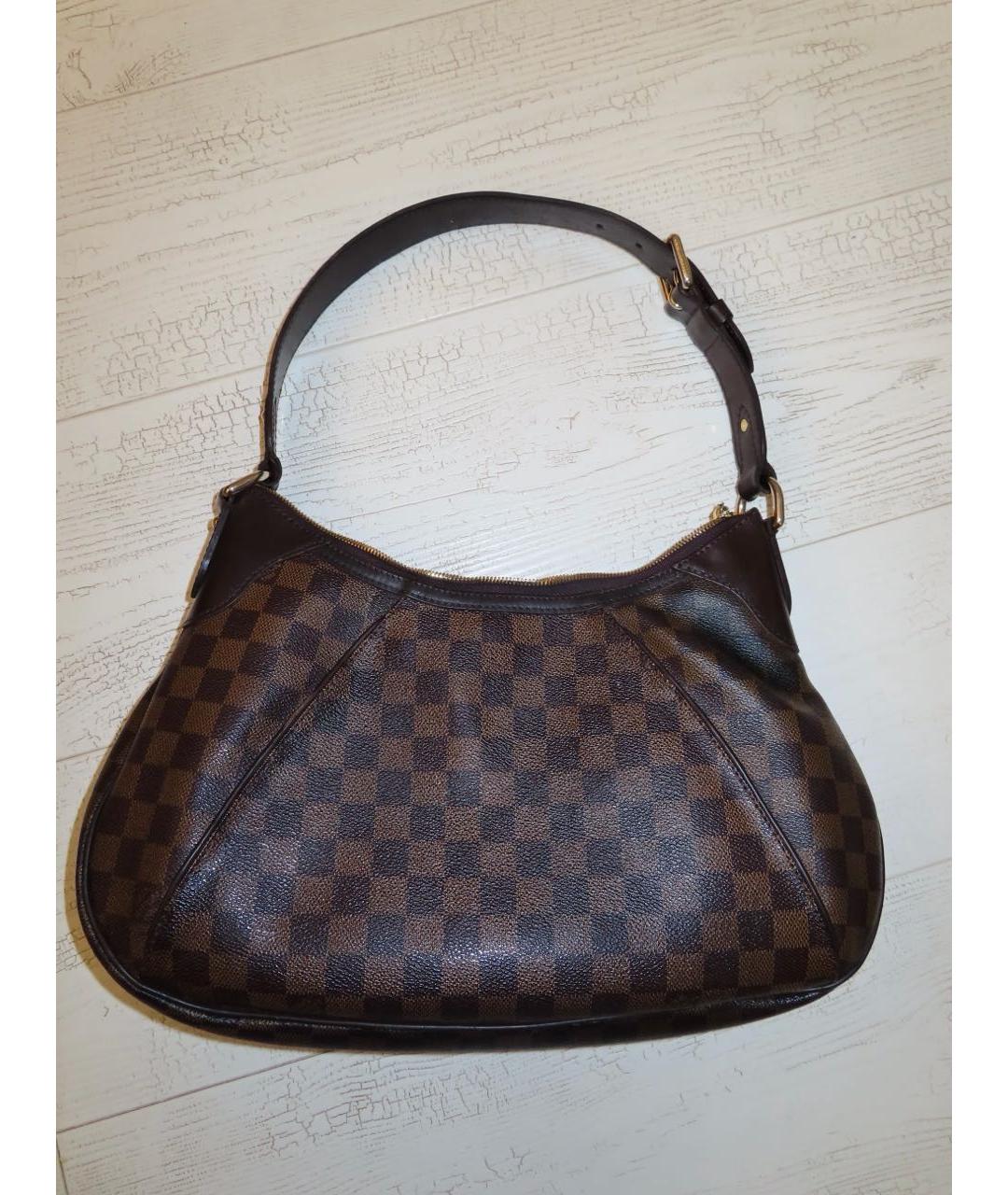 LOUIS VUITTON Коричневая кожаная сумка тоут, фото 2