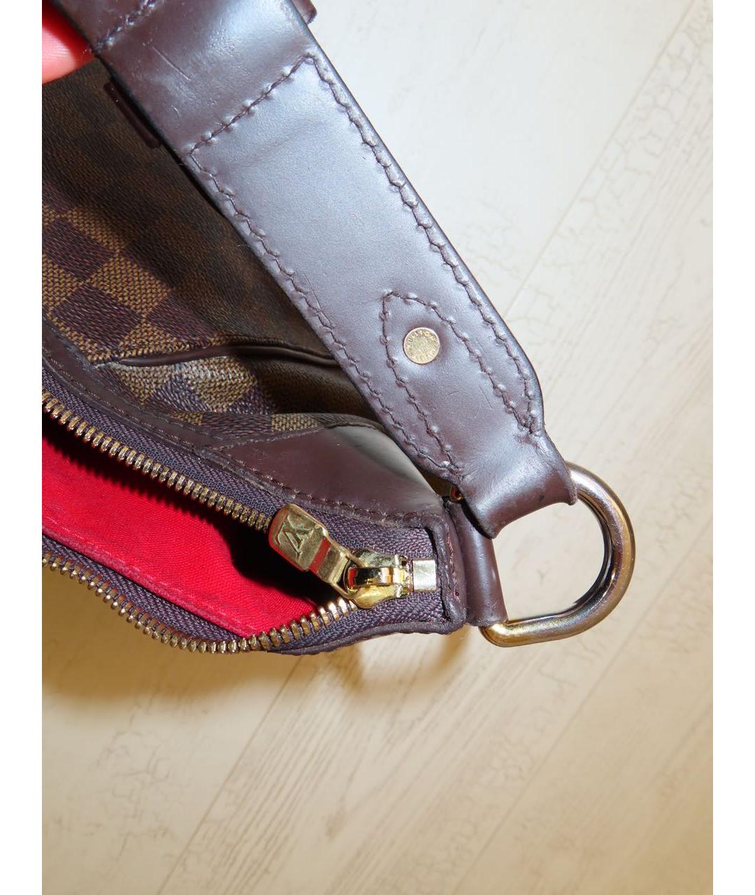LOUIS VUITTON Коричневая кожаная сумка тоут, фото 5