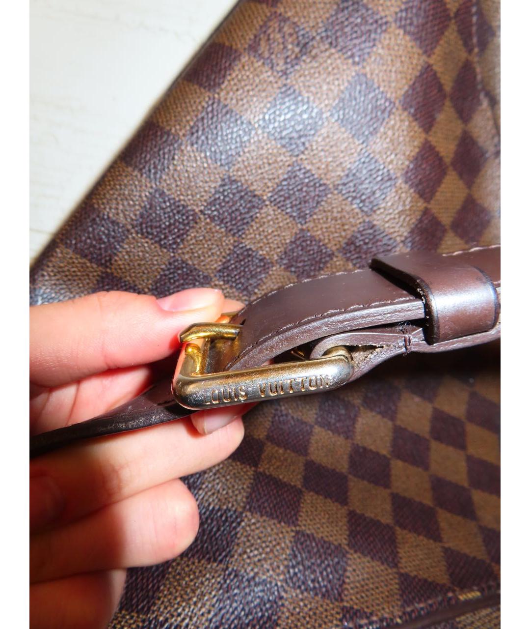 LOUIS VUITTON Коричневая кожаная сумка тоут, фото 6