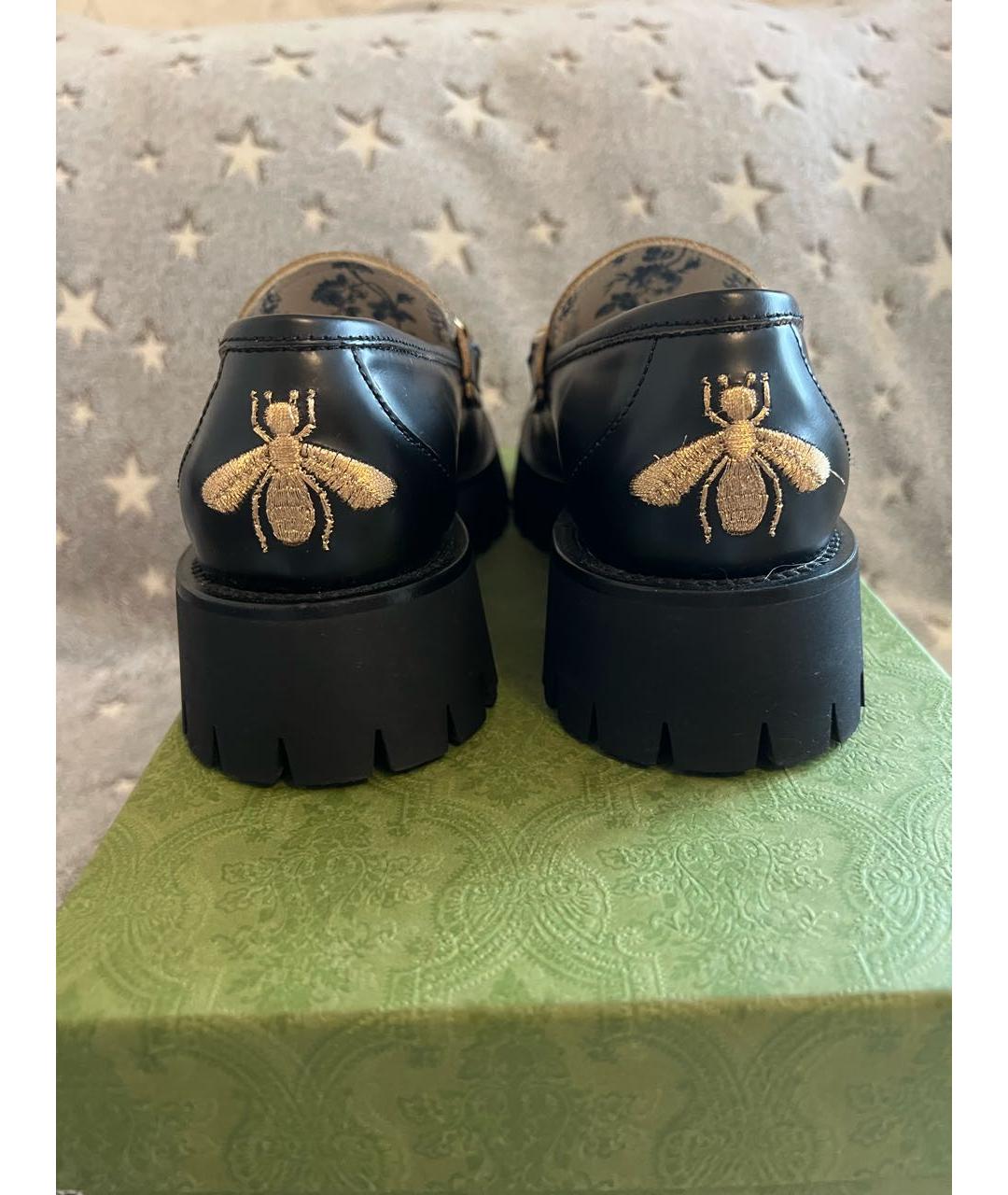GUCCI Черные кожаные лоферы, фото 4