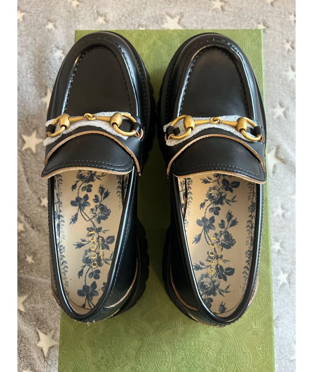 GUCCI Черные кожаные лоферы, фото 3