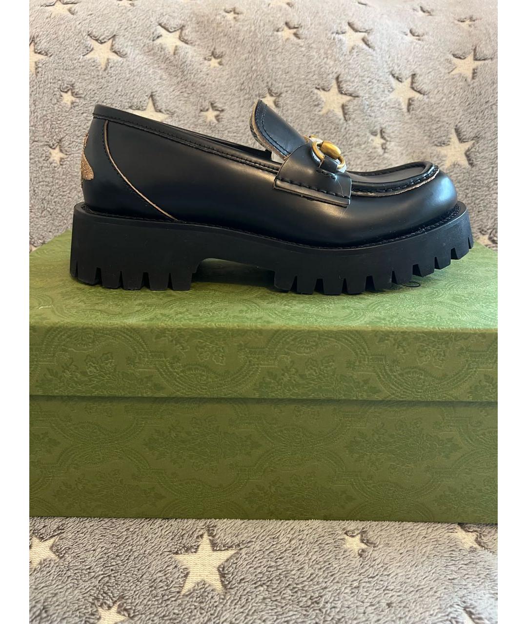 GUCCI Черные кожаные лоферы, фото 9