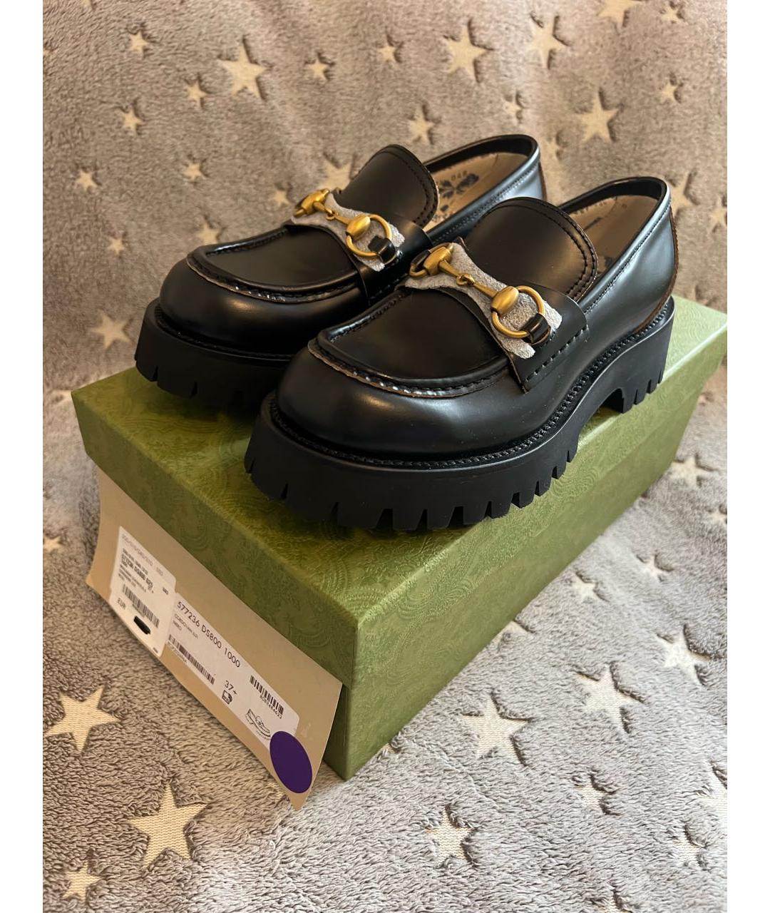 GUCCI Черные кожаные лоферы, фото 6