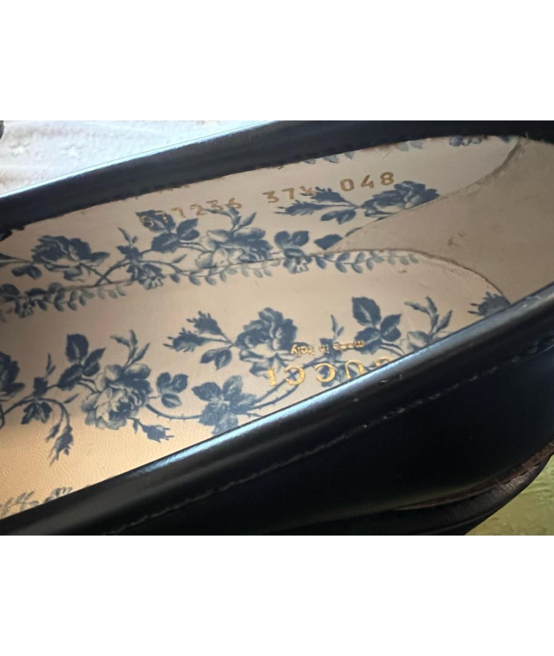 GUCCI Черные кожаные лоферы, фото 5
