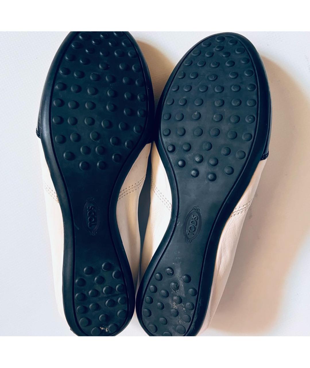 TOD'S Белые балетки из лакированной кожи, фото 5