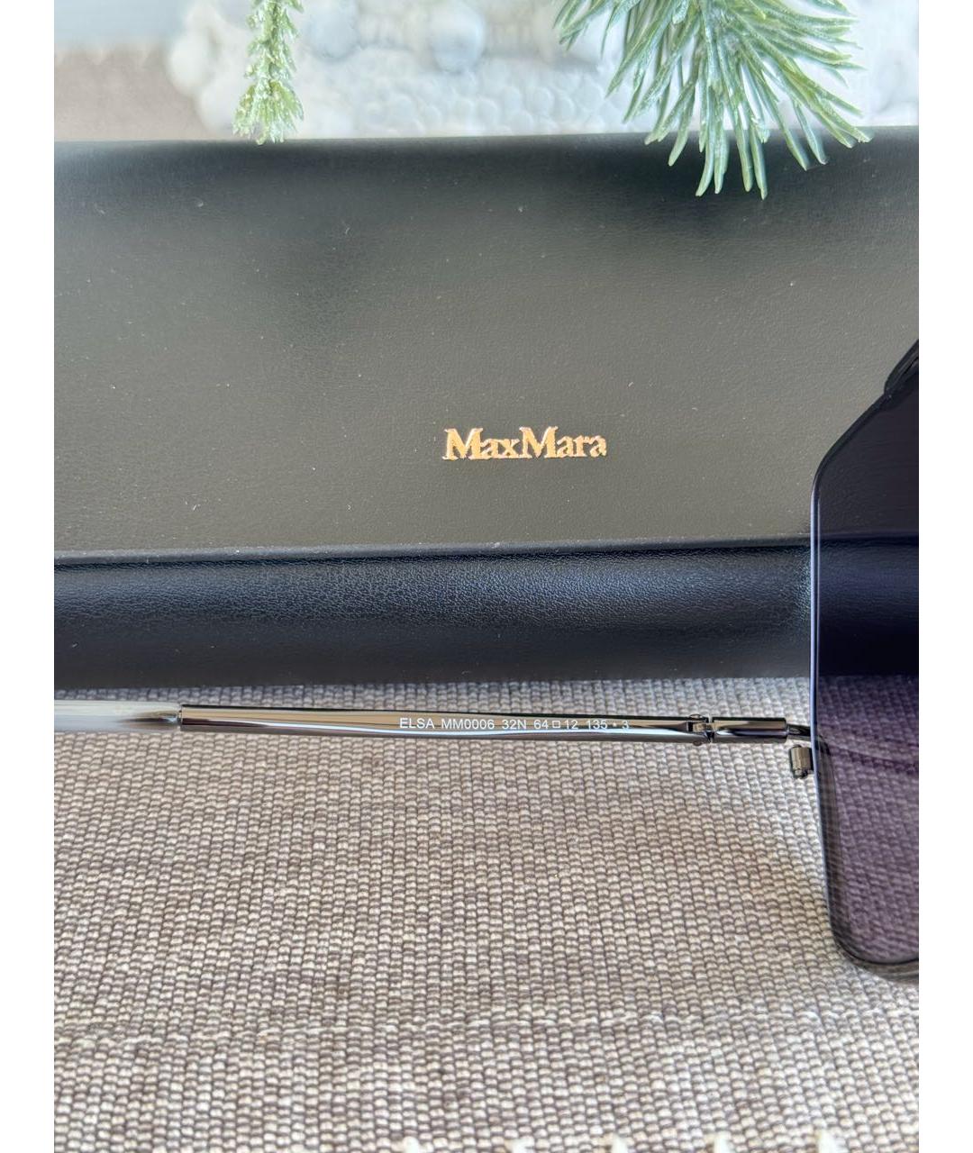 MAX MARA Черные металлические солнцезащитные очки, фото 8