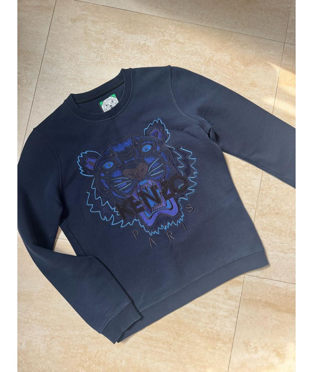 KENZO Темно-синий хлопковый джемпер / свитер, фото 5