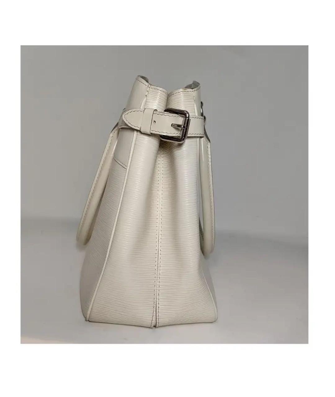 LOUIS VUITTON Белая кожаная сумка через плечо, фото 7