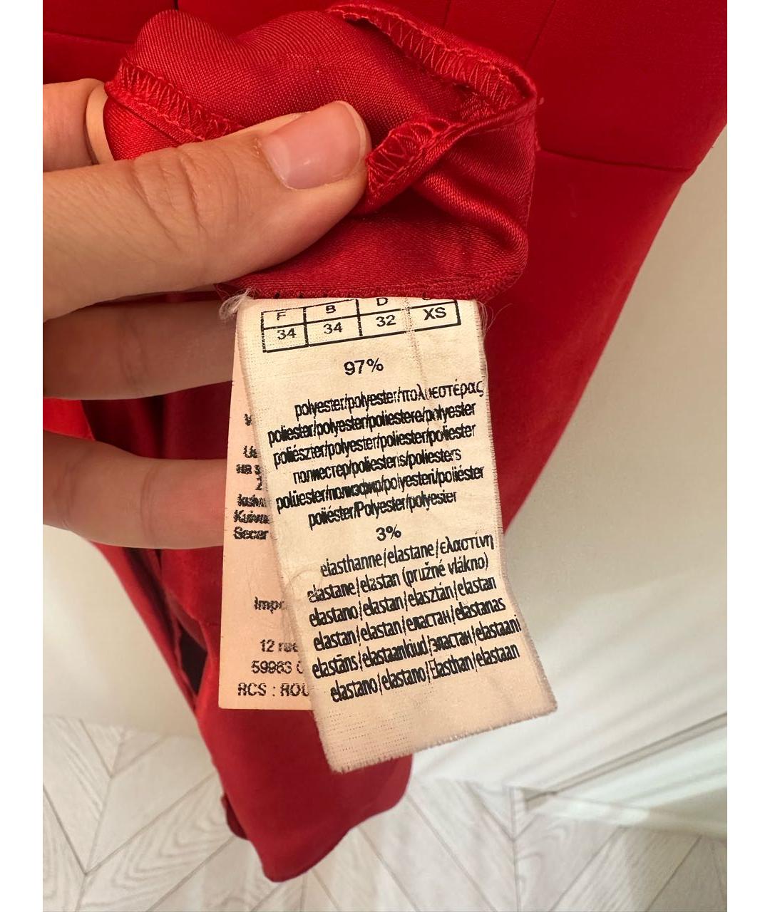 ALEXANDRE VAUTHIER Красное полиэстеровое коктейльное платье, фото 5