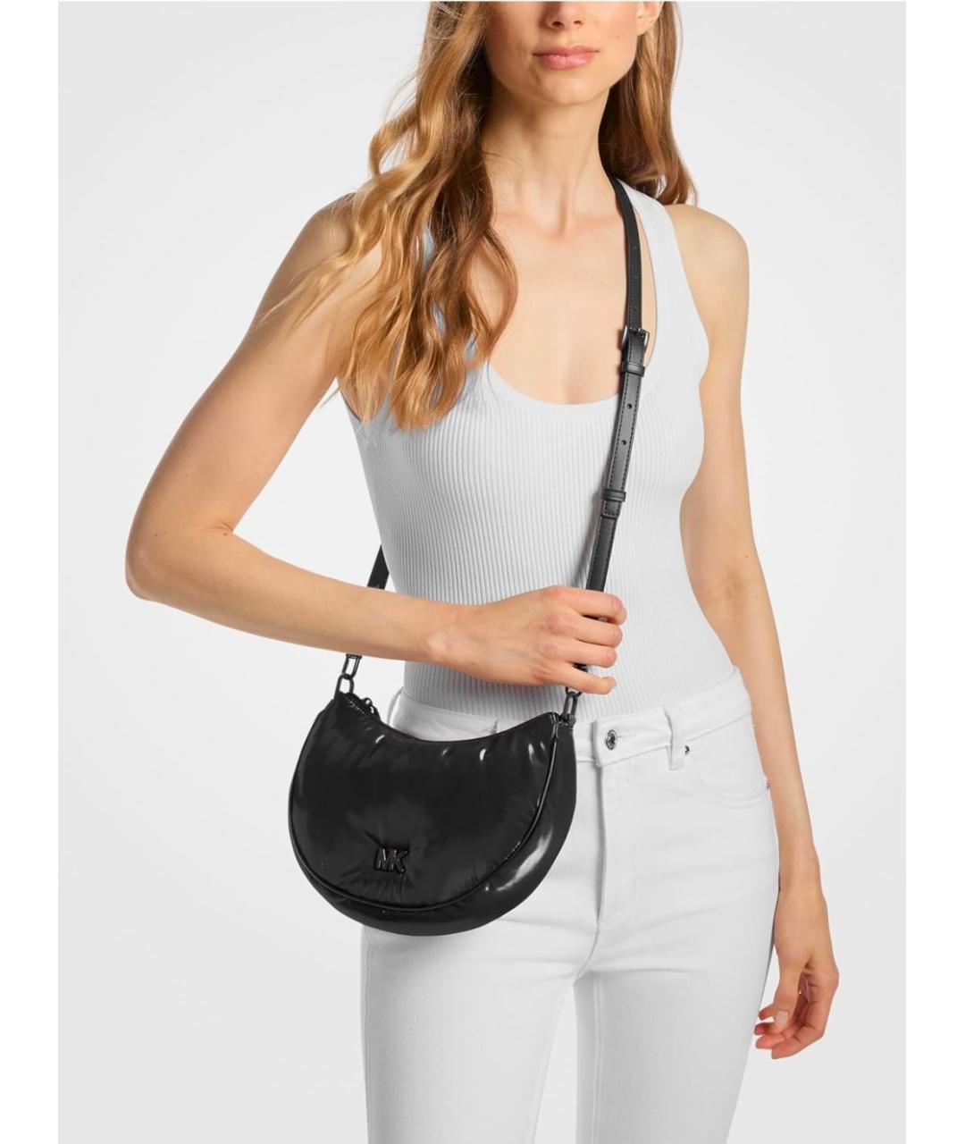 MICHAEL KORS Черная синтетическая сумка с короткими ручками, фото 3