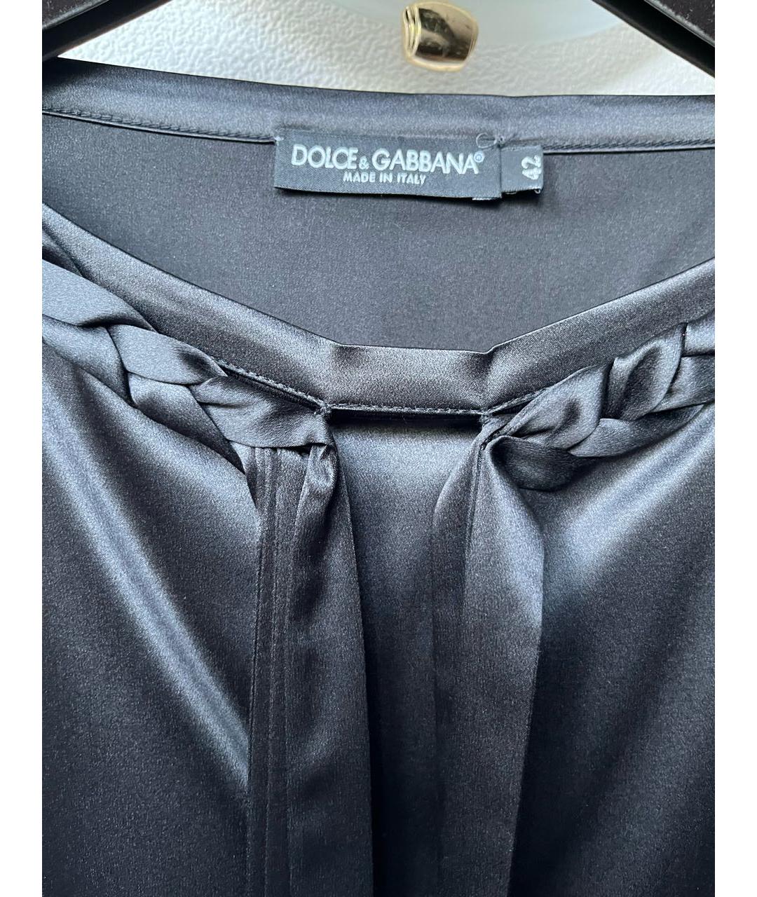 DOLCE&GABBANA Черная шелковая блузы, фото 3