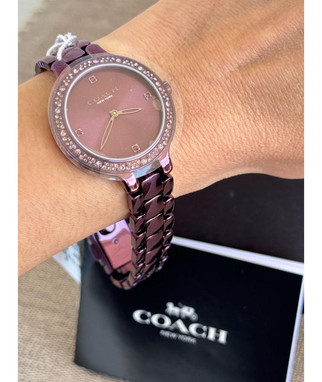 COACH Фиолетовые стальные часы, фото 7