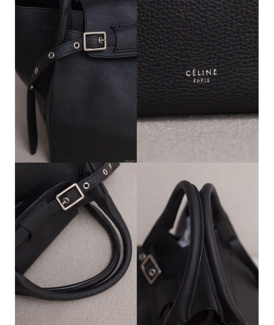 CELINE Черная кожаная сумка с короткими ручками, фото 7