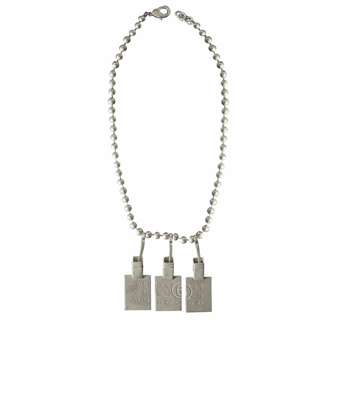 MM6 MAISON MARGIELA Серая латунная цепочка/подвеска, фото 1