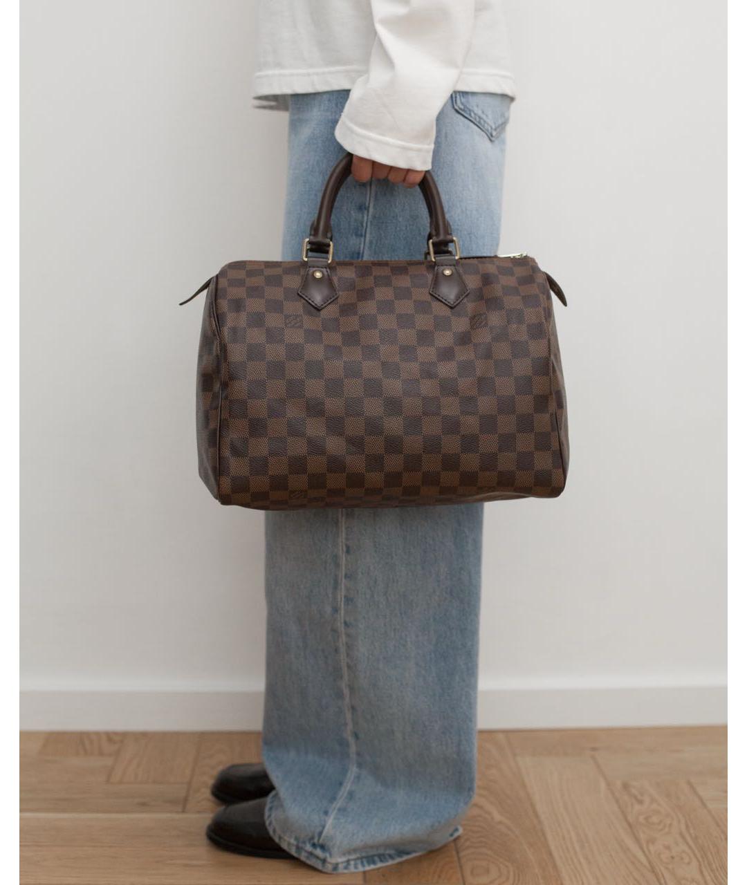 LOUIS VUITTON Коричневая сумка с короткими ручками, фото 4