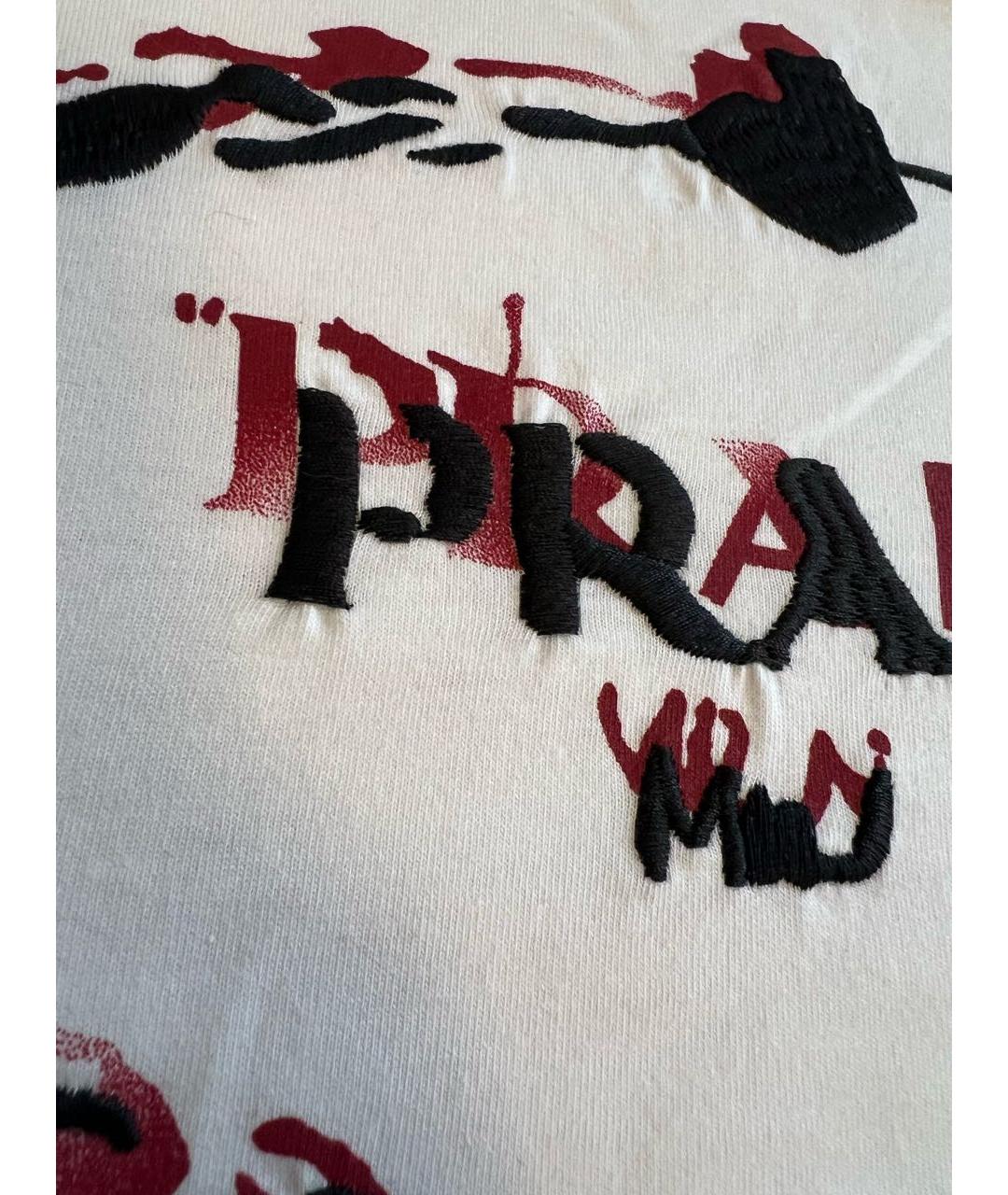 PRADA Белая хлопковая футболка, фото 5