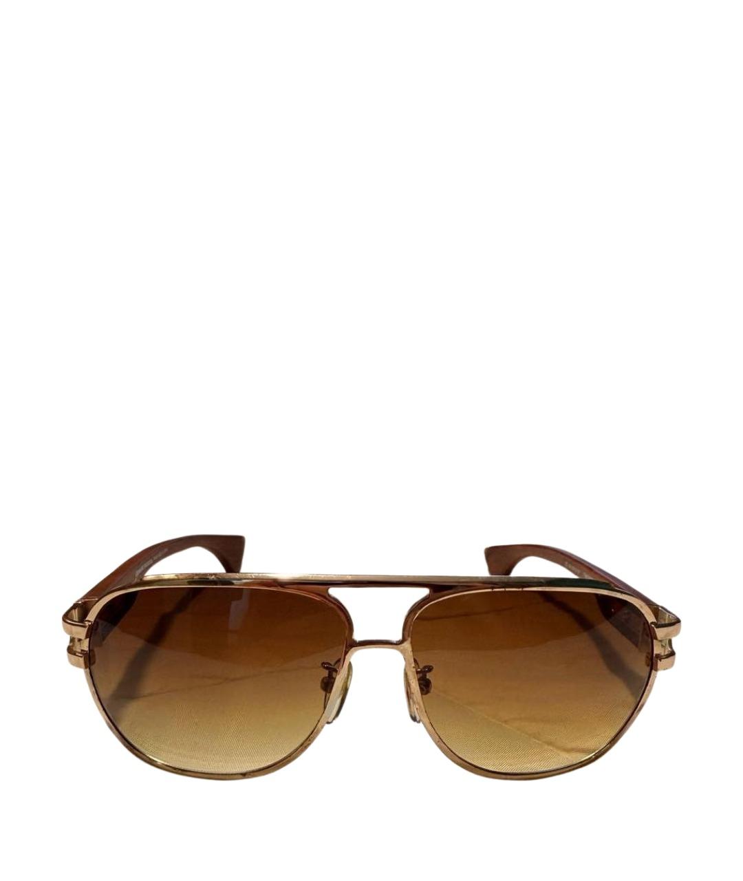 CHROME HEARTS Золотые деревянные солнцезащитные очки, фото 1
