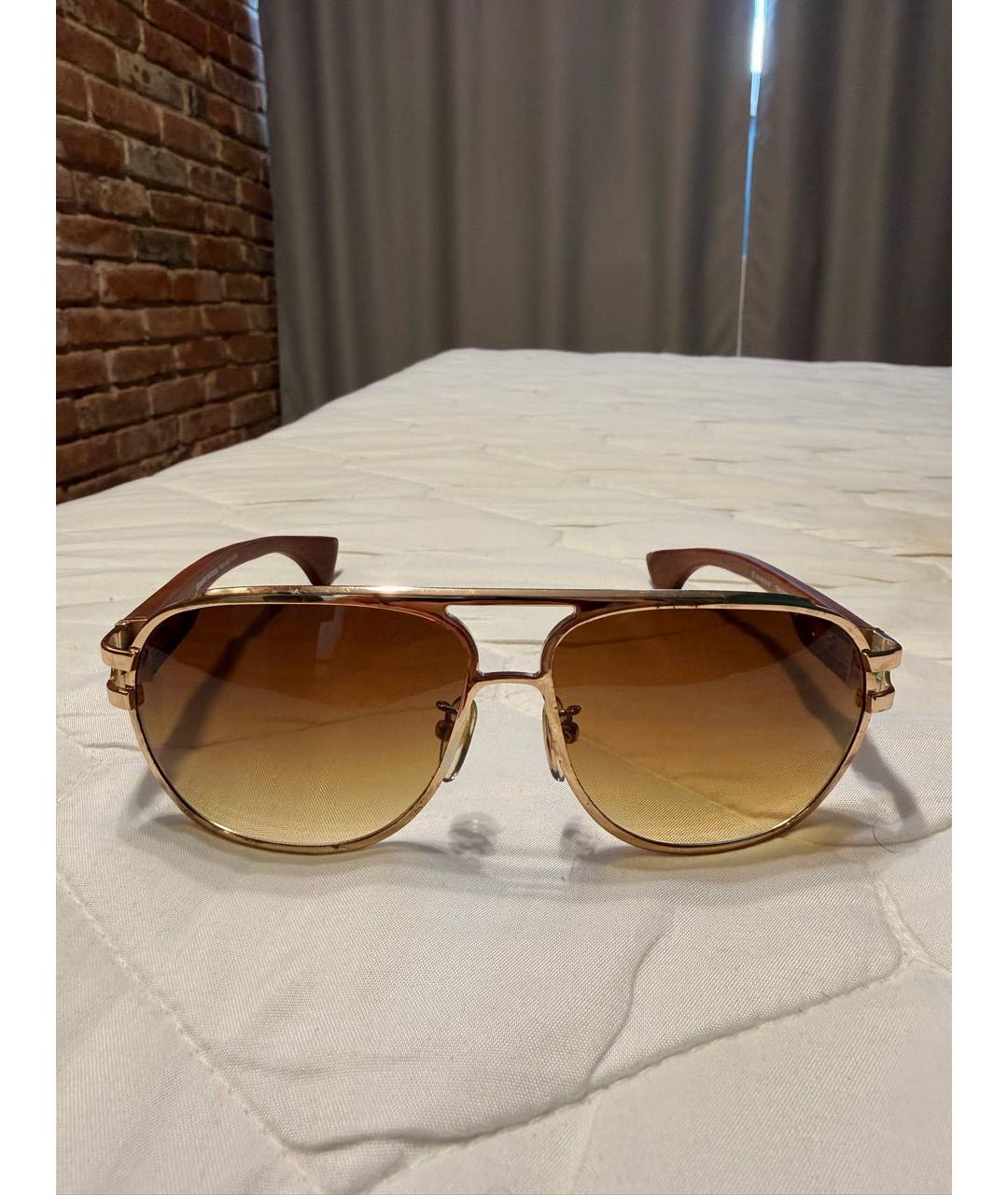 CHROME HEARTS Золотые деревянные солнцезащитные очки, фото 8