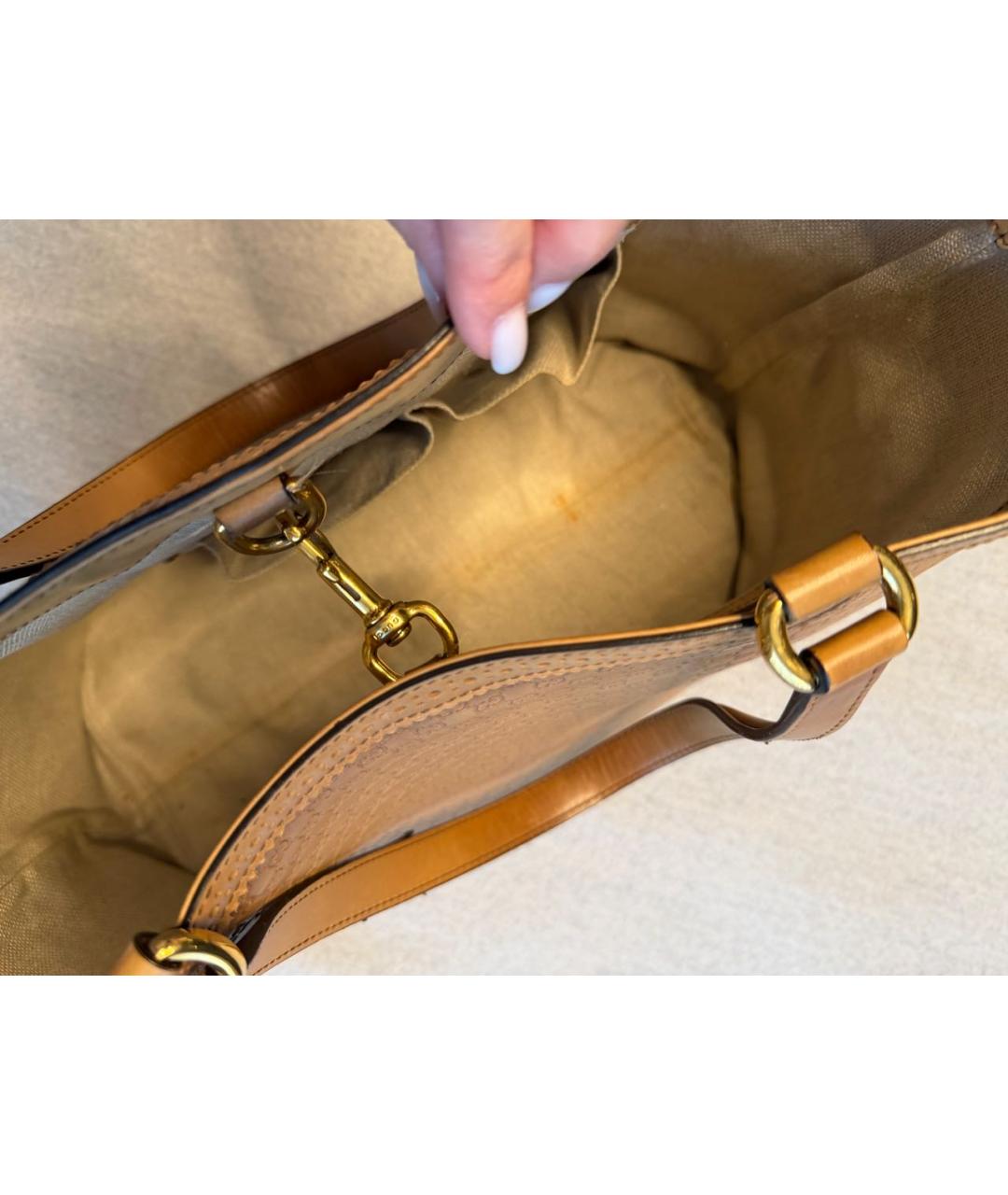 GUCCI Голубая кожаная сумка тоут, фото 4
