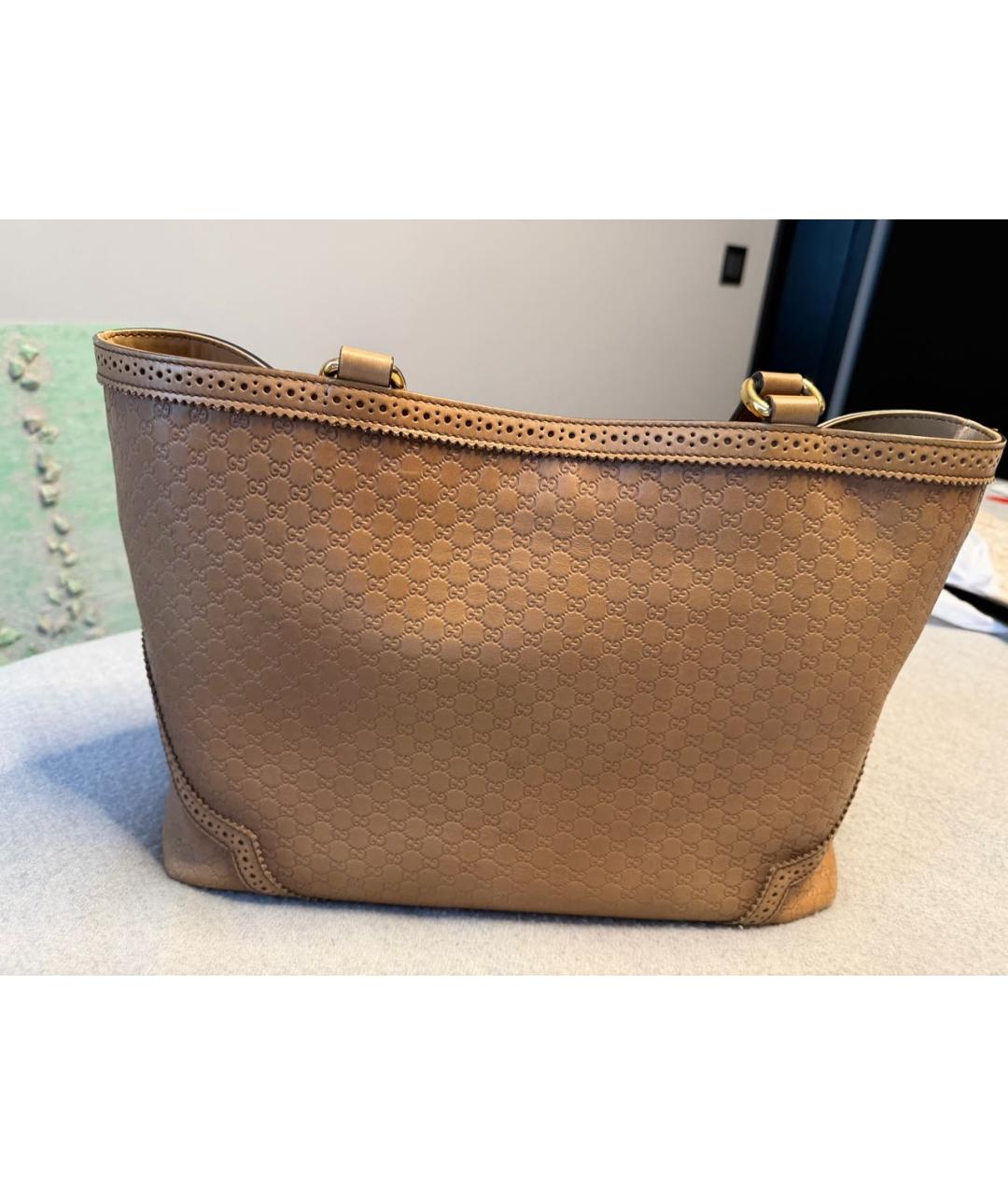 GUCCI Голубая кожаная сумка тоут, фото 3