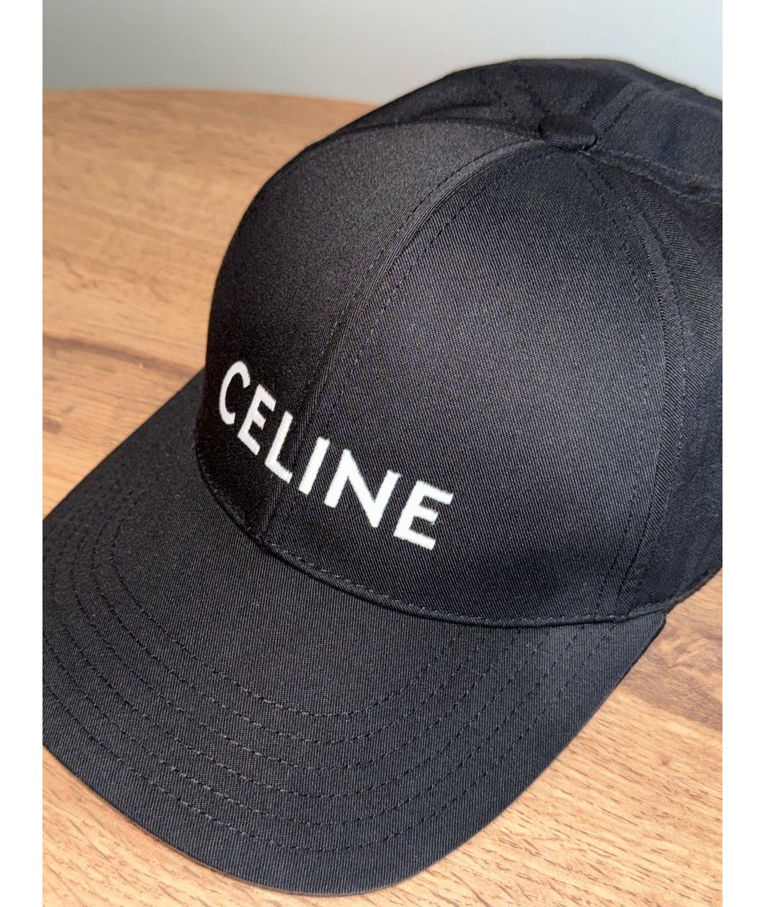 CELINE Черная хлопковая кепка, фото 2