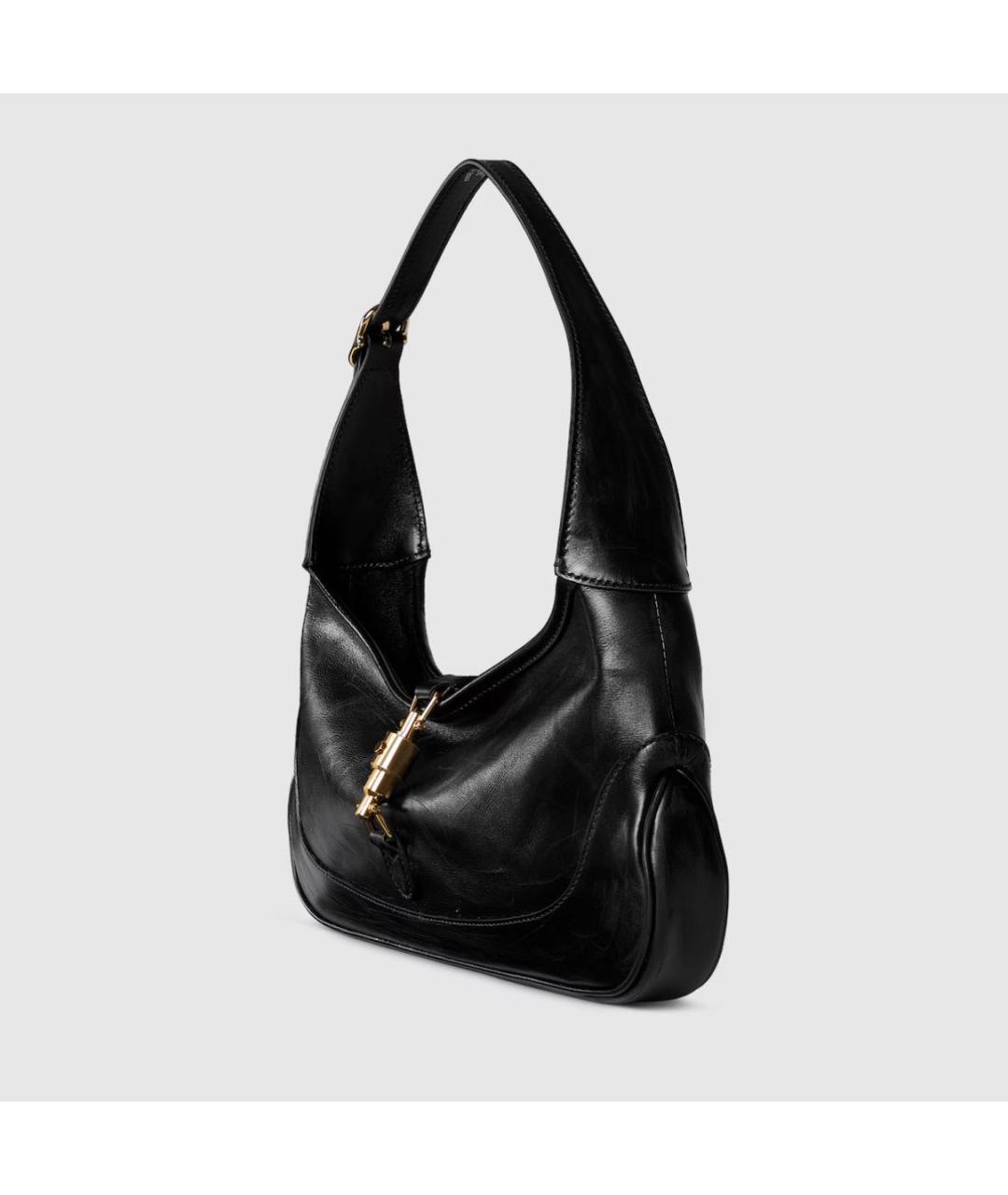 GUCCI Черная кожаная сумка с короткими ручками, фото 7