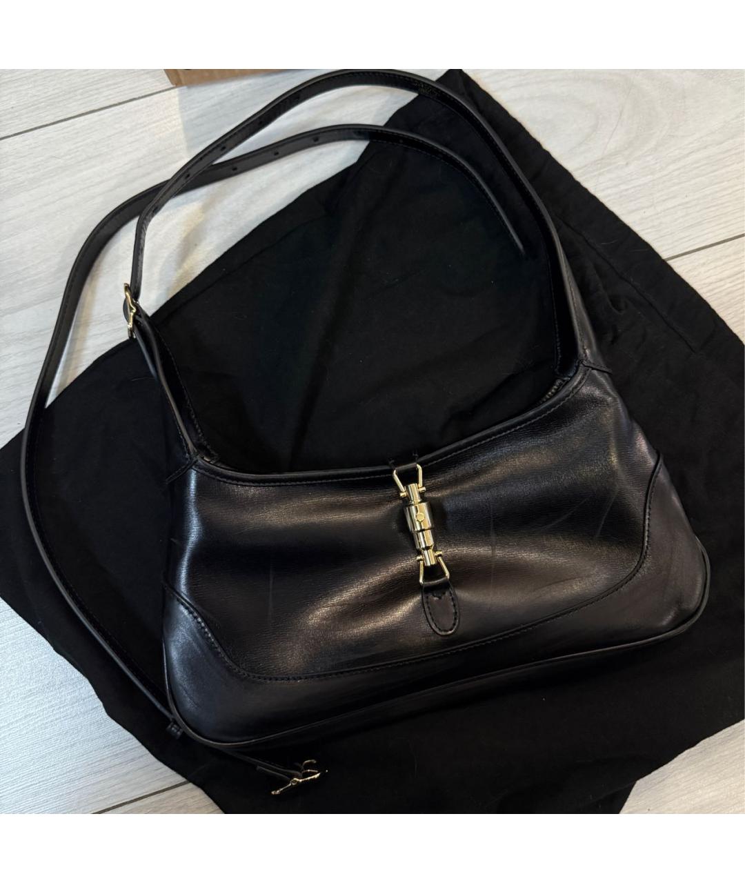 GUCCI Черная кожаная сумка с короткими ручками, фото 2