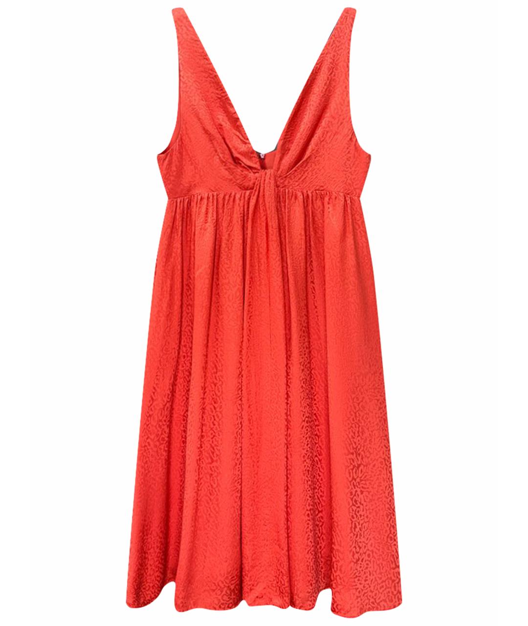 EMPORIO ARMANI Коралловое шелковое повседневное платье, фото 1
