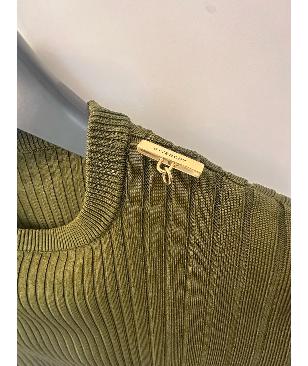 GIVENCHY Хаки вискозная юбка миди, фото 6