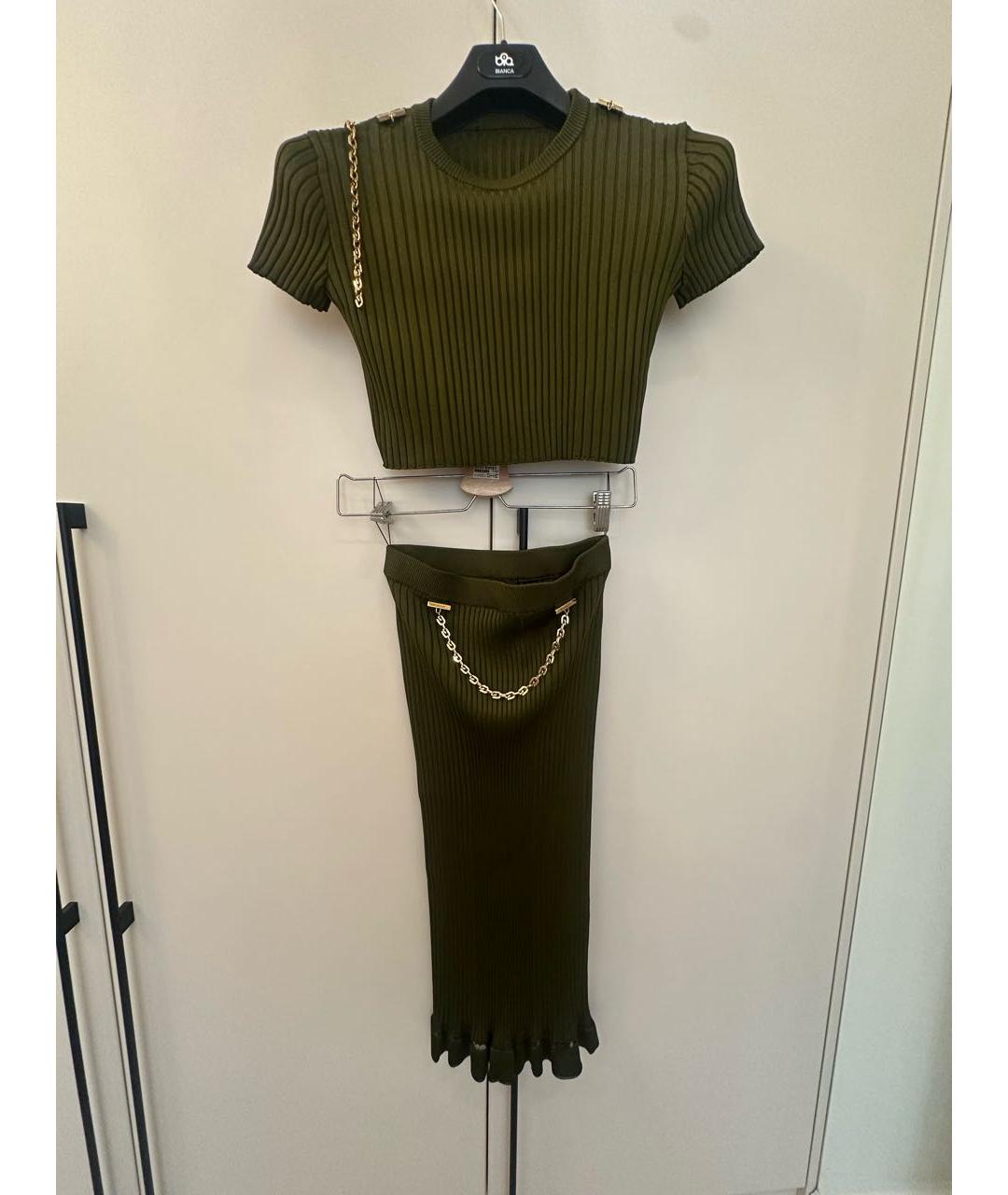 GIVENCHY Хаки вискозная юбка миди, фото 9
