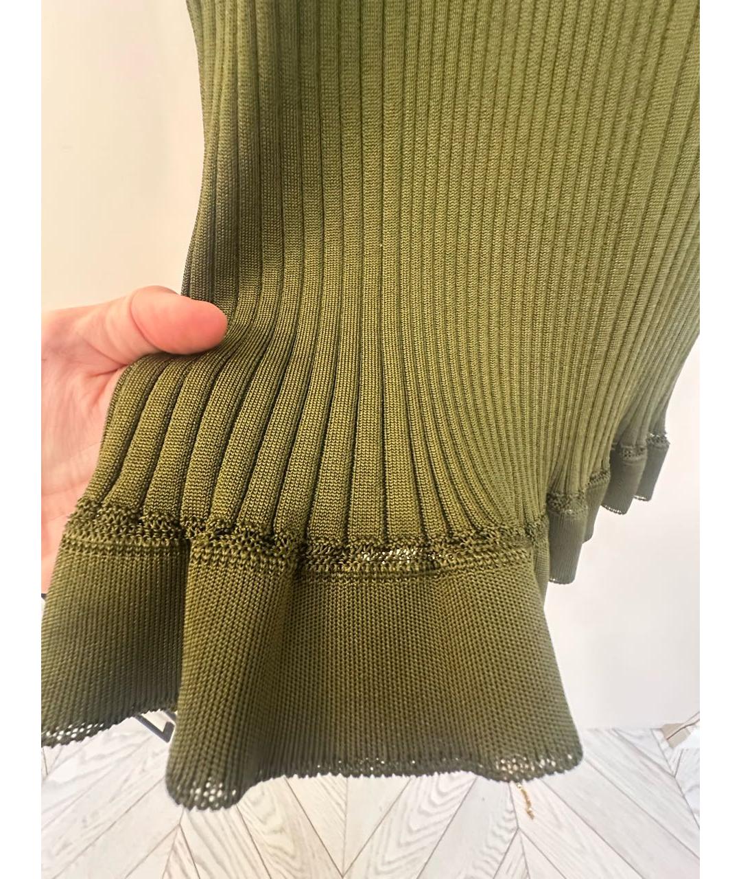 GIVENCHY Хаки вискозная юбка миди, фото 8