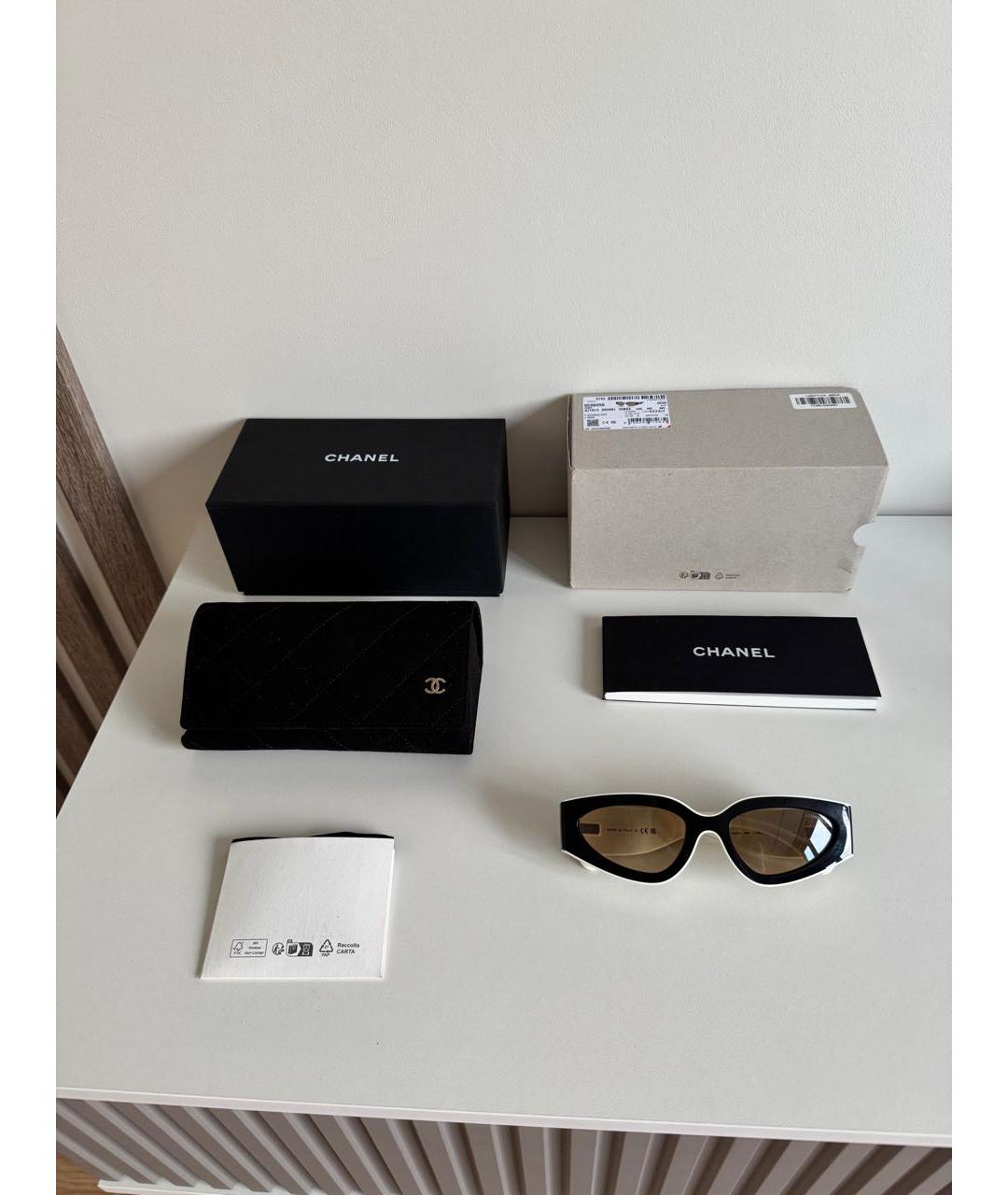CHANEL Черные пластиковые солнцезащитные очки, фото 3