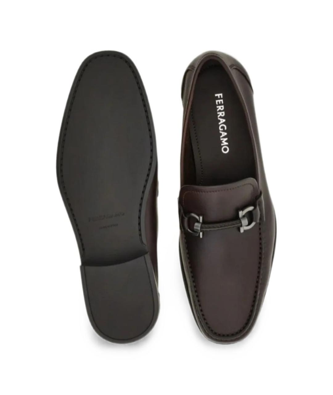 FERRAGAMO Коричневые кожаные туфли, фото 3