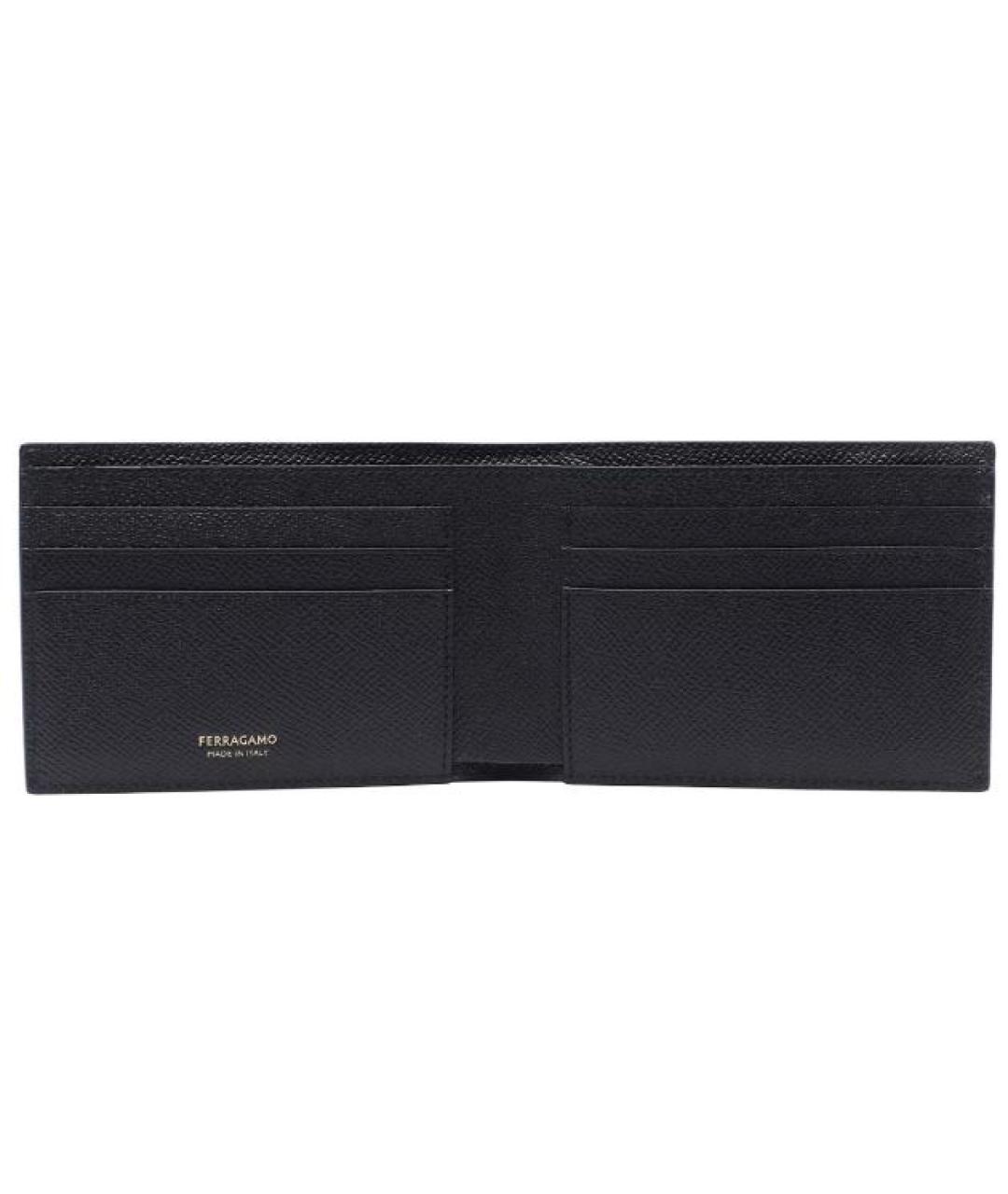 FERRAGAMO Черный кожаный кошелек, фото 2