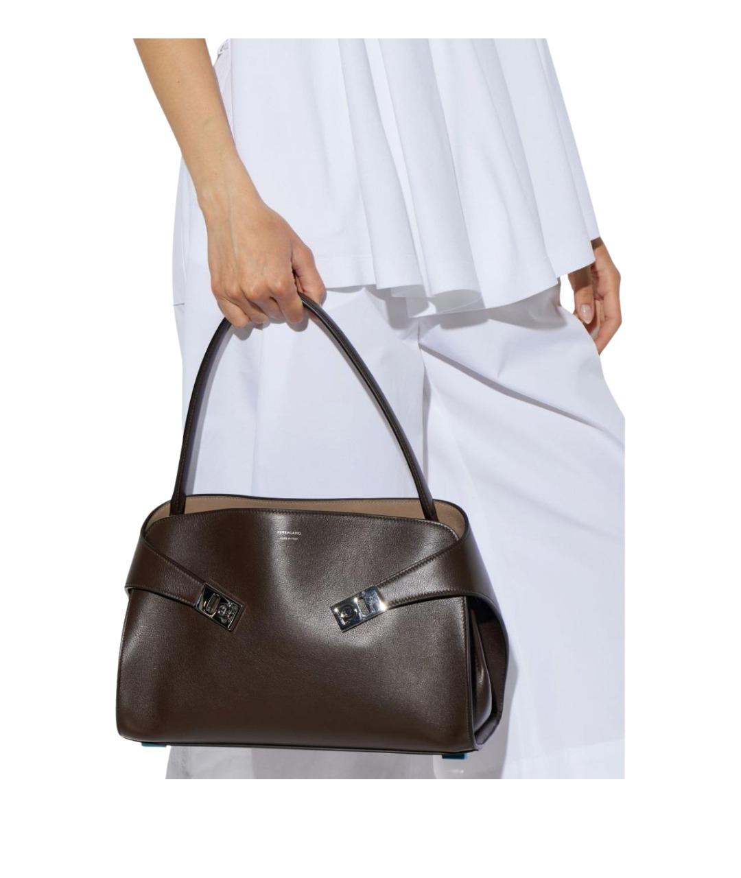 FERRAGAMO Коричневая сумка с короткими ручками, фото 6
