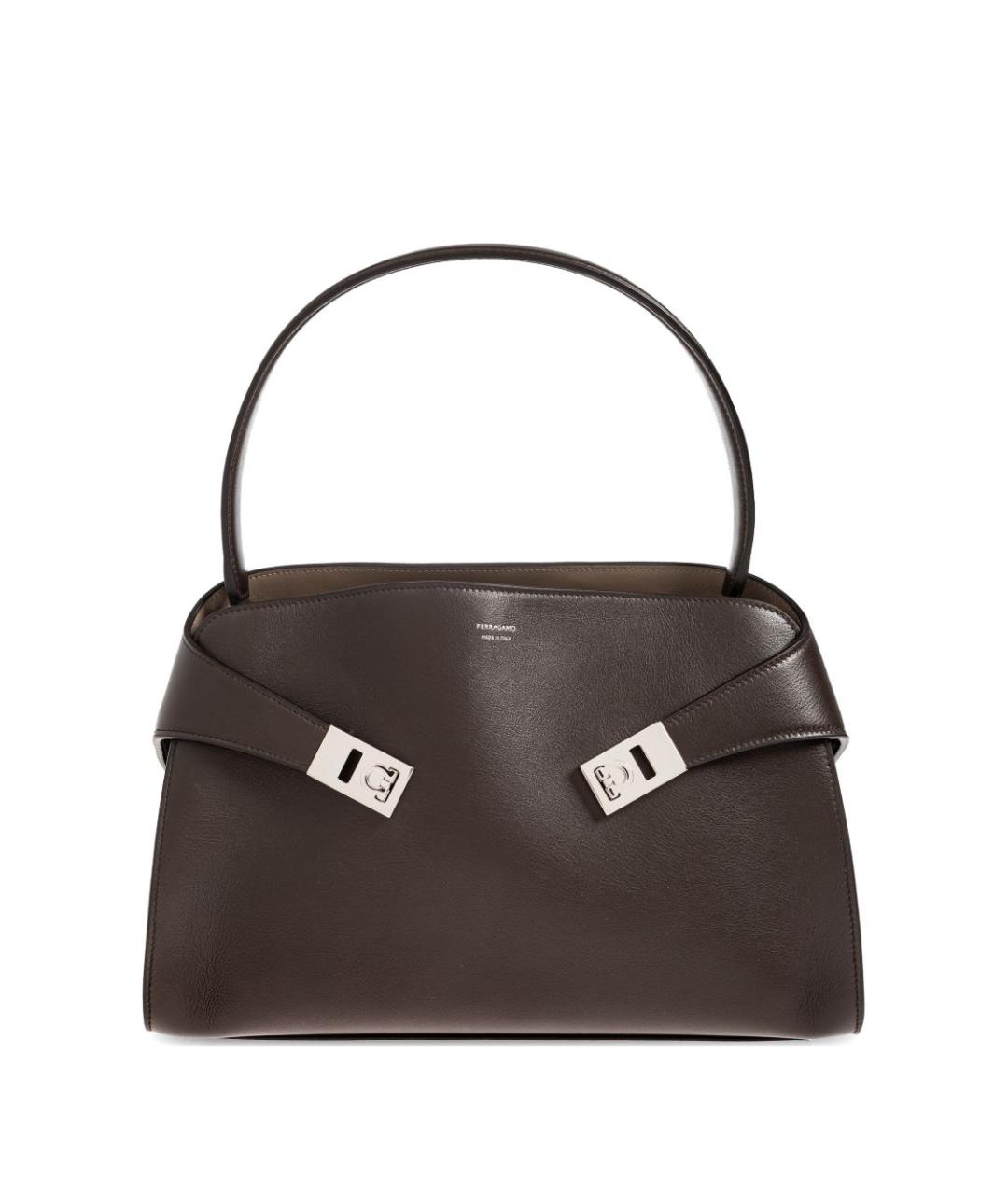 FERRAGAMO Коричневая сумка с короткими ручками, фото 1